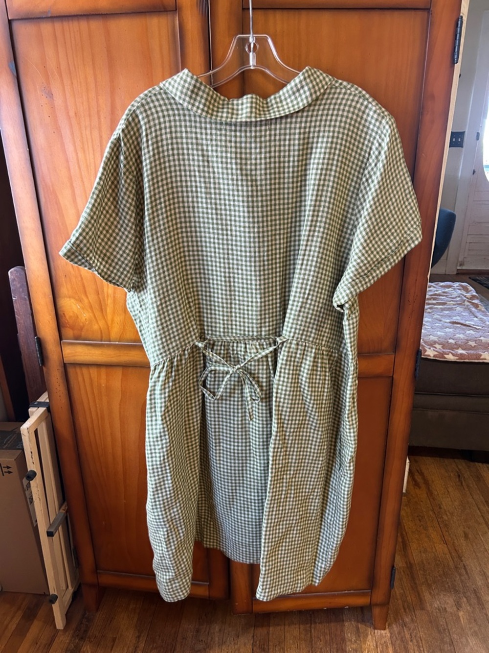 Pyne & Smith Green Gingham Button Front Dress - Picture 6 of 9